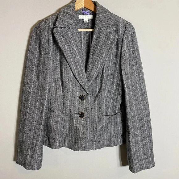 Banana Republic Wool Tweed Blazer Jacket Women's Size 8 Gray Career Formal - Picture 4 of 13